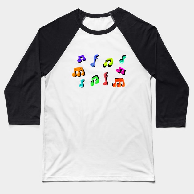 musical notes Baseball T-Shirt by Mixlocks